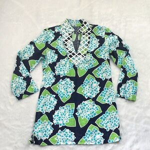 NWOT Sail to Sable Linen Hydrangea Tunic Dress, Size Small